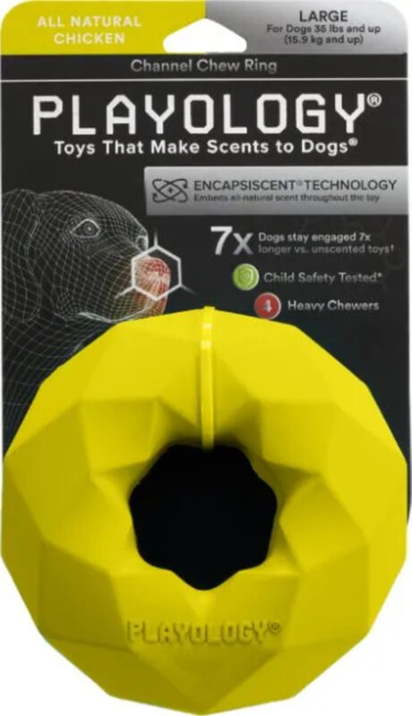 zhevatelnoe-kolco-dlya-sobak-chanel-chew-ring-s-aromatom-kuricy-zheltoe-upakovka
