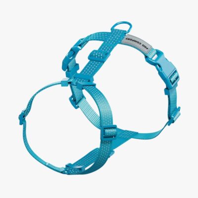 Анатомическая шлейка для собак, голубая
