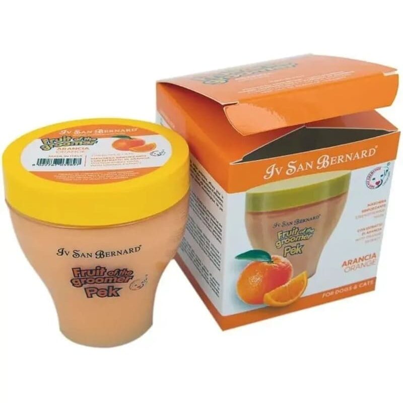 vosstanavlivayushchaya-maska-dlya-slaboj-vypadayushchej-shersti-sobak-isb-fruit-of-the-groomer-orange-upakovka