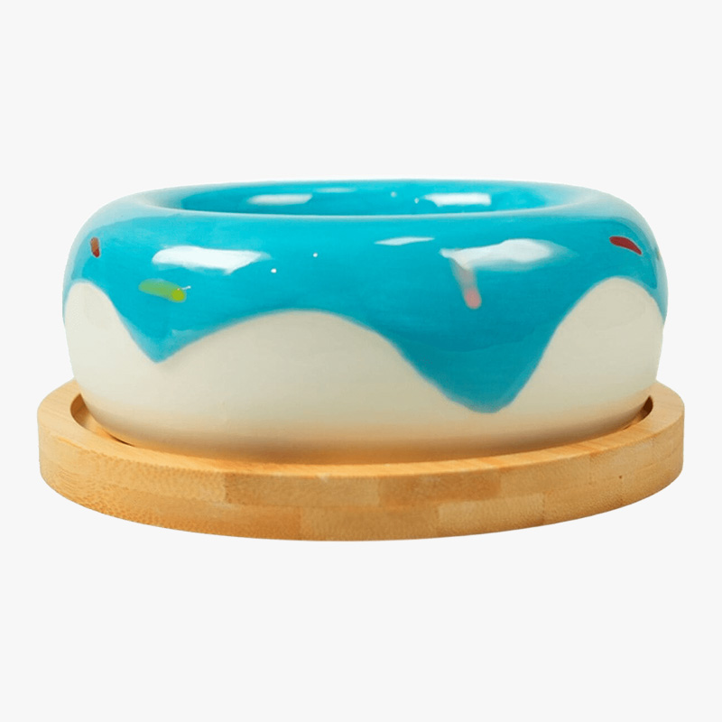 Миска Mr.Kranch Bamboo Пончик на подставке, голубая