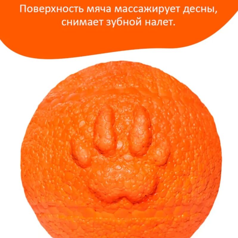 myach-dlya-sobak-explorer-dog-8-sm-oranzhevyj-chistit-zuby