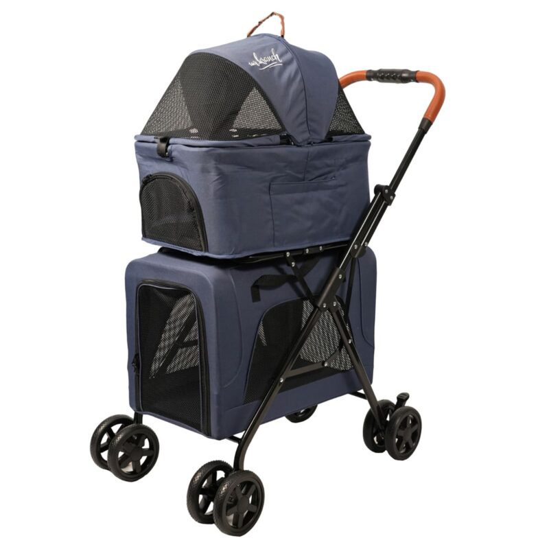 Коляска Mr.Kranch двойная для собак 10+10 кг, Голубая