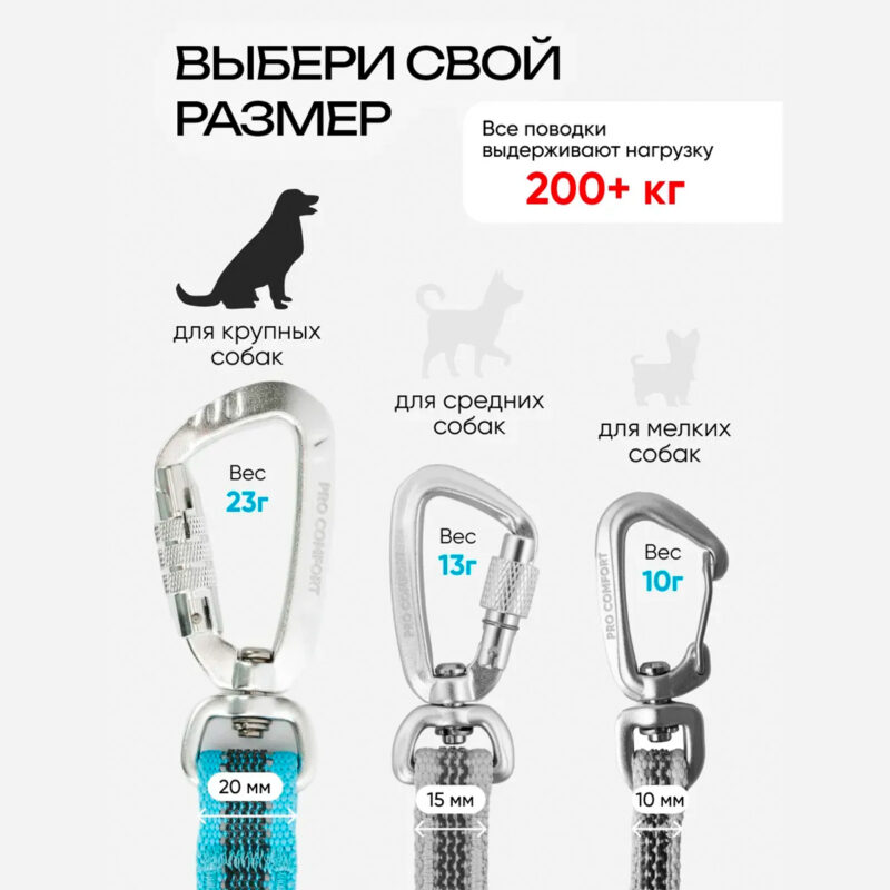 povodok-pro-comfort-razmery-karabinov